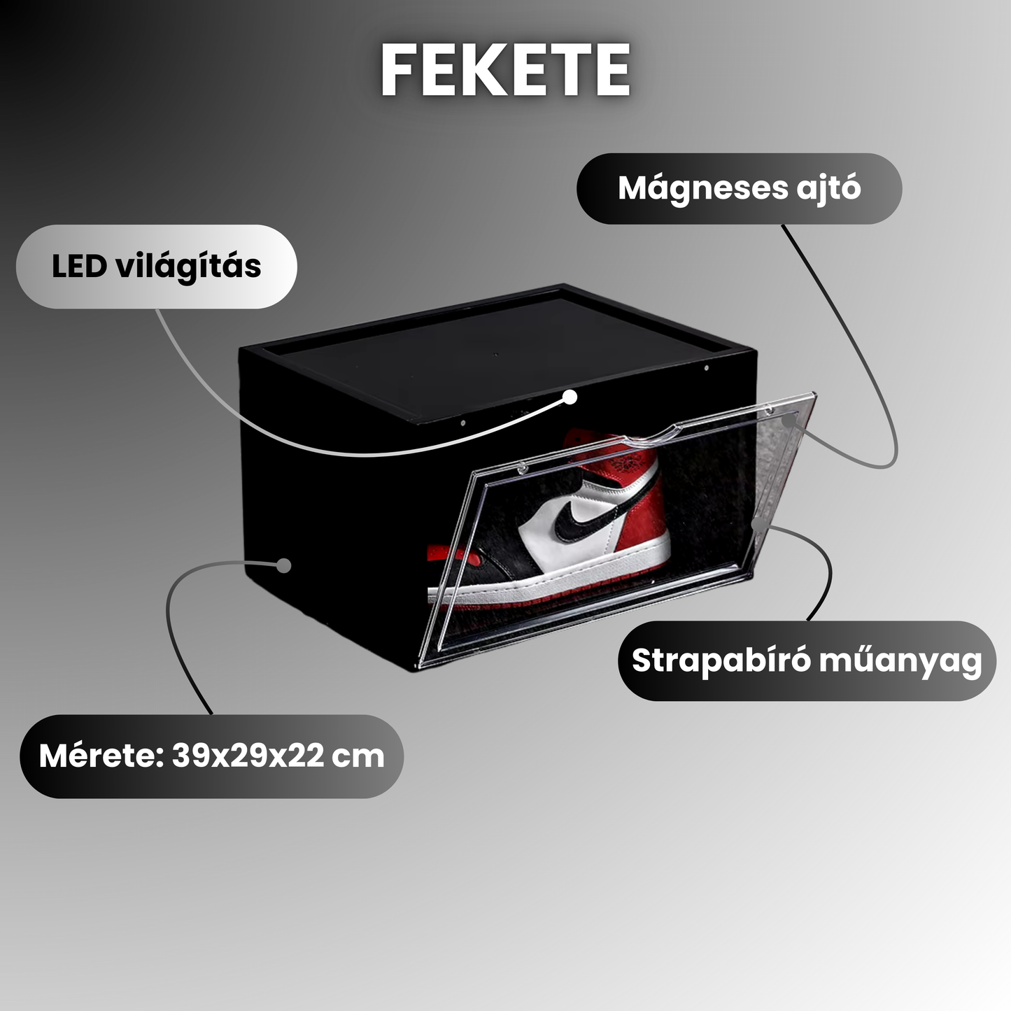 világítós cipődoboz - LED sneaker display