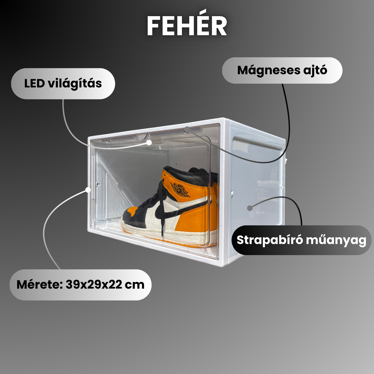 világítós cipődoboz - LED sneaker display