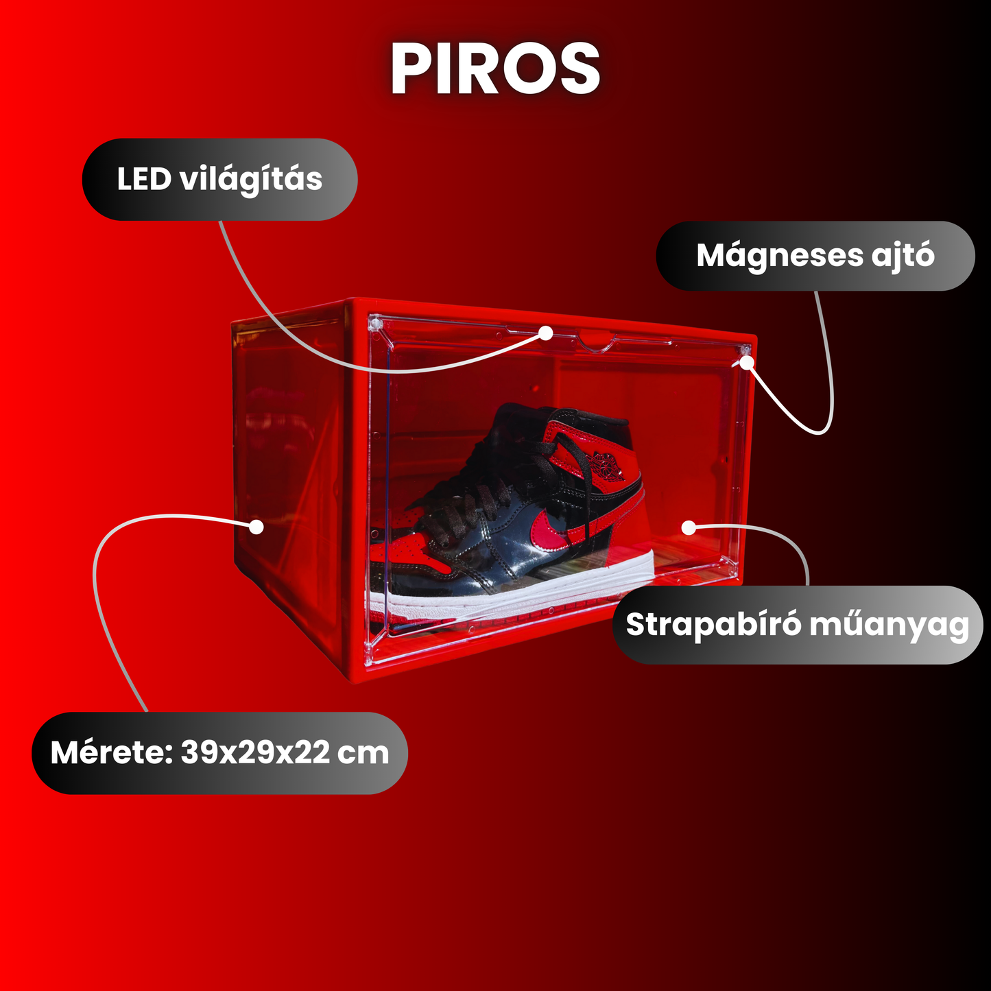 világítós cipődoboz - LED sneaker display